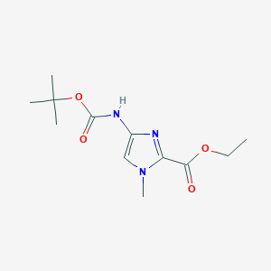 molecular formula C12H19N3O4 B180411 Ethyl 4-((tert-butoxycarbonyl)amino)-1-methyl-1H-imidazole-2-carboxylate CAS No. 128293-63-0