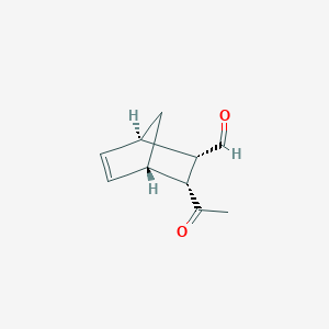 molecular formula C10H12O2 B180450 Bicyclo[2.2.1]hept-5-ene-2-carboxaldehyde, 3-acetyl-, [1R-(endo,endo)]-(9CI) CAS No. 196618-85-6