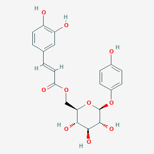 molecular formula C21H22O10 B180488 6-O-咖啡酰熊果苷 CAS No. 136172-60-6
