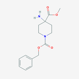 molecular formula C15H20N2O4 B180545 1-苄基 4-甲基 4-氨基哌啶-1,4-二羧酸酯 CAS No. 115655-42-0