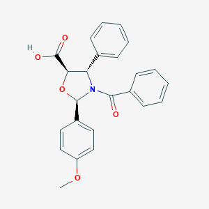 molecular formula C24H21NO5 B180647 (2R,4S,5R)-3-Benzoyl-2-(4-methoxyphenyl)-4-phenyl-5-oxazolidinecarboxylic acid CAS No. 157826-10-3