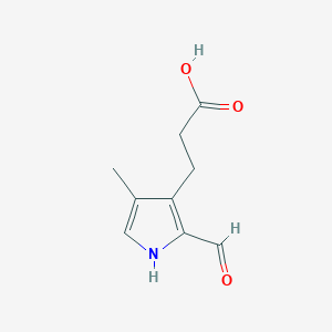 molecular formula C9H11NO3 B180669 3-(2-formyl-4-methyl-1H-pyrrol-3-yl)propanoic acid CAS No. 132281-87-9