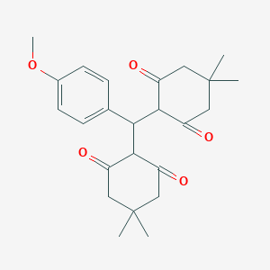 molecular formula C24H30O5 B180862 2-[(4,4-Dimethyl-2,6-dioxo-cyclohexyl)-(4-methoxyphenyl)methyl]-5,5-dimethyl-cyclohexane-1,3-dione CAS No. 19419-24-0