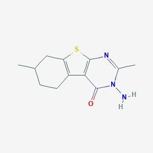 molecular formula C12H15N3OS B180886 3-氨基-2,7-二甲基-5,6,7,8-四氢[1]苯并噻吩并[2,3-d]嘧啶-4(3H)-酮 CAS No. 120354-21-4