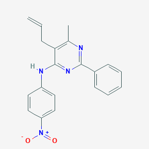 molecular formula C20H18N4O2 B180944 4-Pyrimidinamine, 6-methyl-N-(4-nitrophenyl)-2-phenyl-5-(2-propenyl)- CAS No. 330819-79-9