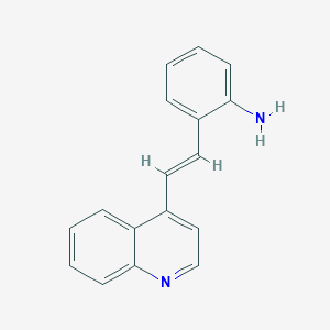 molecular formula C17H14N2 B180966 2-[(E)-2-quinolin-4-ylethenyl]aniline CAS No. 53-97-4