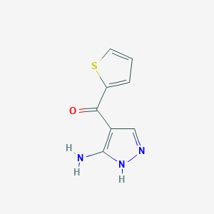 molecular formula C8H7N3OS B181388 (3-Amino-1H-pyrazol-4-YL)(thiophen-2-YL)methanone CAS No. 96219-87-3