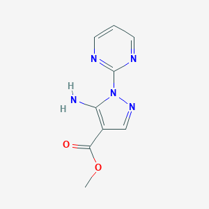 molecular formula C9H9N5O2 B181407 5-氨基-1-(嘧啶-2-基)-1H-吡唑-4-甲酸甲酯 CAS No. 104909-69-5