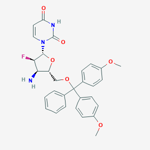 molecular formula C30H30FN3O6 B181491 1-[(2R,3R,4R,5S)-4-amino-5-[[bis(4-methoxyphenyl)-phenylmethoxy]methyl]-3-fluorooxolan-2-yl]pyrimidine-2,4-dione CAS No. 177086-37-2