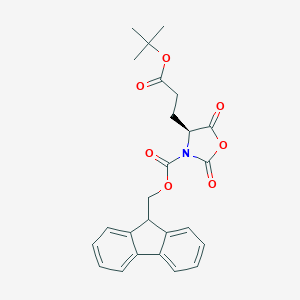 molecular formula C25H25NO7 B181495 9H-Fluoren-9-ylmethyl (4S)-4-[3-[(2-methylpropan-2-yl)oxy]-3-oxopropyl]-2,5-dioxo-1,3-oxazolidine-3-carboxylate CAS No. 129288-39-7