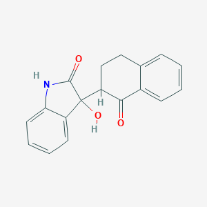 molecular formula C18H15NO3 B181511 3-hydroxy-3-(1-oxo-1,2,3,4-tetrahydronaphthalen-2-yl)-1,3-dihydro-2H-indol-2-one CAS No. 19579-63-6
