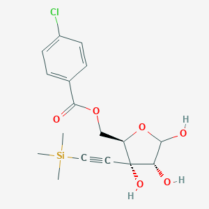 B181584 [(2R,3S,4R)-3,4,5-trihydroxy-3-(2-trimethylsilylethynyl)oxolan-2-yl]methyl 4-chlorobenzoate CAS No. 199787-18-3