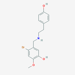 molecular formula C16H18BrNO3 B181590 4-Bromo-5-((4-hydroxyphenethylamino)methyl)-2-methoxyphenol CAS No. 179107-93-8