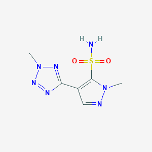 molecular formula C6H9N7O2S B181594 1-Methyl-4-(2-methyl-2H-tetrazol-5-YL)-1H-pyrazole-5-sulfonamide CAS No. 139481-22-4