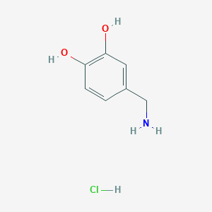 molecular formula C7H10ClNO2 B182253 4-(Aminomethyl)benzene-1,2-diol hydrochloride CAS No. 1124-40-9