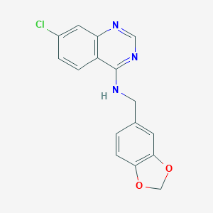 B182366 N-(1,3-benzodioxol-5-ylmethyl)-7-chloro-4-quinazolinamine CAS No. 150450-73-0