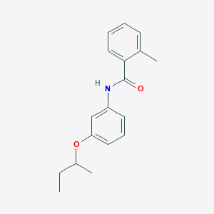 molecular formula C18H21NO2 B182434 Benzamide, 2-methyl-N-(3-(1-methylpropoxy)phenyl)- CAS No. 58885-34-0
