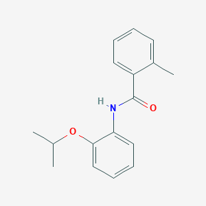 molecular formula C17H19NO2 B182441 Benzamide, 2-methyl-N-(2-(1-methylethoxy)phenyl)- CAS No. 55814-40-9