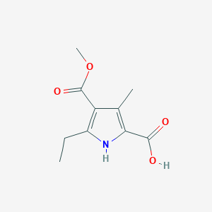 molecular formula C10H13NO4 B182542 5-乙基-4-(甲氧羰基)-3-甲基-1H-吡咯-2-羧酸 CAS No. 104303-50-6