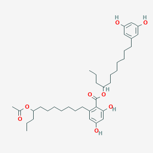 molecular formula C37H56O8 B018263 11-(3,5-二羟基苯基)十一烷-4-基 2-(8-乙酰氧基十一烷基)-4,6-二羟基苯甲酸酯 CAS No. 224186-03-2