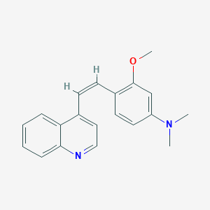molecular formula C20H20N2O B182648 3-Methoxy-N,N-dimethyl-4-(2-(4-quinolinyl)vinyl)aniline CAS No. 304-29-0