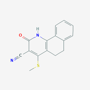 molecular formula C15H12N2OS B182680 2-Hydroxy-4-(methylthio)-5,6-dihydrobenzo(h)quinoline-3-carbonitrile CAS No. 28559-55-9