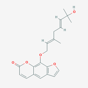 molecular formula C21H22O5 B182698 9-((7-Hydroxy-3,7-dimethylocta-2,5-dien-1-yl)oxy)-7H-furo[3,2-g]chromen-7-one CAS No. 144398-34-5