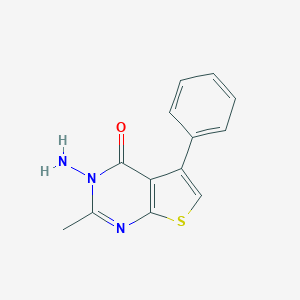 molecular formula C13H11N3OS B182780 3-amino-2-methyl-5-phenylthieno[2,3-d]pyrimidin-4(3H)-one CAS No. 43088-51-3