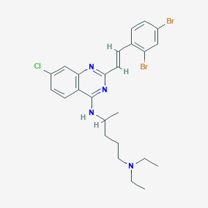 molecular formula C25H29Br2ClN4 B182791 4-N-[7-chloro-2-[(E)-2-(2,4-dibromophenyl)ethenyl]quinazolin-4-yl]-1-N,1-N-diethylpentane-1,4-diamine CAS No. 69258-56-6