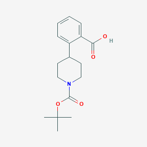 molecular formula C17H23NO4 B182802 2-(1-(Tert-butoxycarbonyl)piperidin-4-YL)benzoic acid CAS No. 170838-26-3