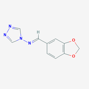 molecular formula C10H8N4O2 B182820 Benzo[1,3]dioxol-5-ylmethylene-[1,2,4]triazol-4-yl-amine CAS No. 35546-62-4