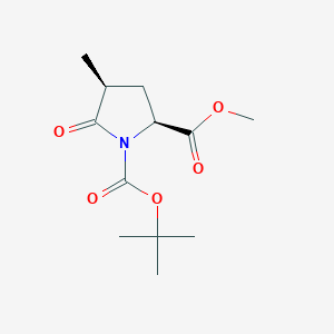 molecular formula C12H19NO5 B018283 Methyl (2S,4S)-1-(tert-butoxycarbonyl)-4-methylpyroglutamate CAS No. 196394-48-6