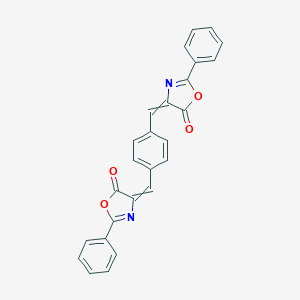 molecular formula C26H16N2O4 B182864 4-[[4-[(5-Oxo-2-phenyl-1,3-oxazol-4-ylidene)methyl]phenyl]methylidene]-2-phenyl-1,3-oxazol-5-one CAS No. 25744-09-6