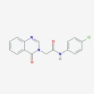 molecular formula C16H12ClN3O2 B182998 3(4H)-Quinazolineacetamide, N-(4-chlorophenyl)-4-oxo- CAS No. 108086-47-1