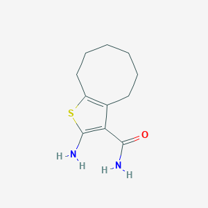 molecular formula C11H16N2OS B183007 2-Amino-4,5,6,7,8,9-hexahydrocycloocta[b]thiophene-3-carboxamide CAS No. 40106-15-8
