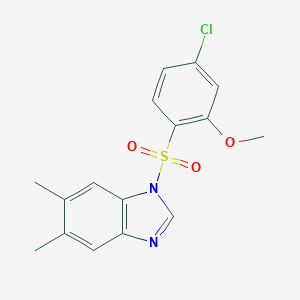 B183045 1-[(4-chloro-2-methoxyphenyl)sulfonyl]-5,6-dimethyl-1H-benzimidazole CAS No. 6483-92-7