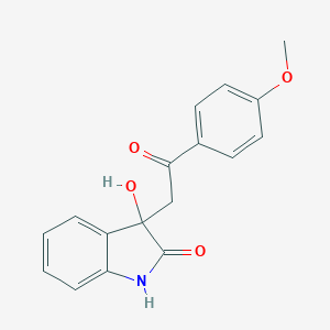 molecular formula C17H15NO4 B183134 3-hydroxy-3-[2-(4-methoxyphenyl)-2-oxoethyl]-1,3-dihydro-2H-indol-2-one CAS No. 70452-26-5