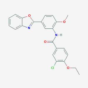 molecular formula C23H19ClN2O4 B183140 N-(5-Benzooxazol-2-yl-2-methoxy-phenyl)-3-chloro-4-ethoxy-benzamide CAS No. 6198-56-7