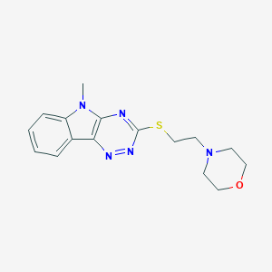 molecular formula C16H19N5OS B183316 5-Methyl-3-((2-(4-morpholinyl)ethyl)thio)-5H-(1,2,4)triazino(5,6-b)indole CAS No. 3993-28-0