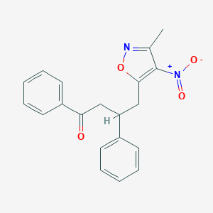 molecular formula C20H18N2O4 B183368 4-(3-Methyl-4-nitro-1,2-oxazol-5-yl)-1,3-diphenylbutan-1-one CAS No. 68257-70-5
