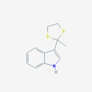 molecular formula C12H13NS2 B183443 3-(2-methyl-1,3-dithiolan-2-yl)-1H-indole CAS No. 54921-44-7