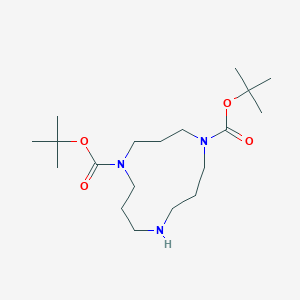 molecular formula C19H37N3O4 B183450 双(1,1-二甲基乙基) 1,5,9-三氮杂环十二烷-1,5-二羧酸盐 CAS No. 174192-40-6