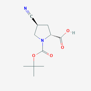 molecular formula C11H16N2O4 B183528 (2R,4S)-1-(tert-butoxycarbonyl)-4-cyanopyrrolidine-2-carboxylic acid CAS No. 132622-80-1