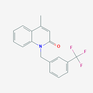 molecular formula C18H14F3NO B183566 4-methyl-1-[3-(trifluoromethyl)benzyl]-2(1H)-quinolinone CAS No. 61297-76-5