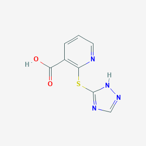 molecular formula C8H6N4O2S B183574 3-Pyridinecarboxylic acid, 2-(1H-1,2,4-triazol-3-ylthio)- CAS No. 126209-06-1
