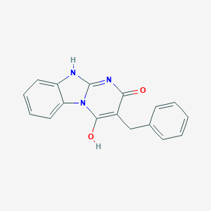 molecular formula C17H13N3O2 B183585 Pyrimido(1,2-a)benzimidazol-2(1H)-one, 4-hydroxy-3-(phenylmethyl)- CAS No. 88861-25-0