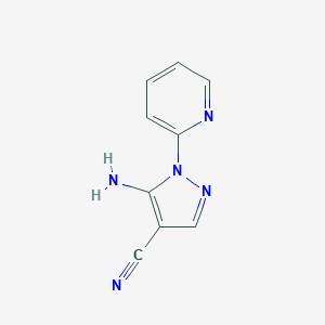 molecular formula C9H7N5 B183620 5-amino-1-(pyridin-2-yl)-1H-pyrazole-4-carbonitrile CAS No. 72816-14-9