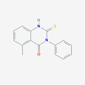 molecular formula C15H12N2OS B183630 5-Methyl-3-phenyl-2-thioxo-2,3-dihydroquinazolin-4(1H)-one CAS No. 117106-06-6