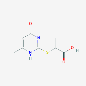 molecular formula C8H10N2O3S B183856 2-(6-Methyl-4-oxo-1,4-dihydro-pyrimidin-2-ylsulfanyl)-propionic acid CAS No. 347341-65-5