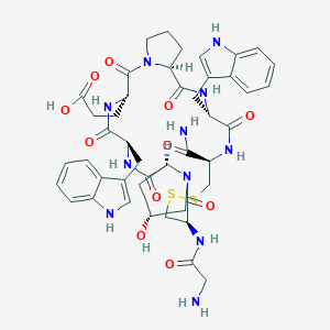 molecular formula C45H55N11O11S2 B183925 3-[(3S,6R,9S,11R,15R,20R,23S,26S)-15-[(2-Aminoacetyl)amino]-20-carbamoyl-11-hydroxy-6,23-bis(1H-indol-3-ylmethyl)-2,5,8,14,22,25-hexaoxo-17,18-dithia-1,4,7,13,21,24-hexazatricyclo[24.3.0.09,13]nonacosan-3-yl]propanoic acid CAS No. 183428-21-9